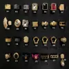 Mode bröllopsringar v Letter Ladies Diamonds Ring Banshee Medusa Head Portrait 18K Gold Plated Women Designer Jewelry Birthday F3056