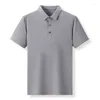 Polos pour hommes Couleur unie Hommes T-shirt à manches courtes Polo léger Business Casual Turn-down Collier Top Fashion Slim Fit Pull