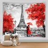 Gobeliny Paris Tapestry tła ściana sztuka eiffel wieża po sztandar