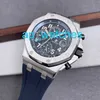 Роскошные часы Audemar Pigue AP Royal Oak Offshore Series Швейцарские мужские автоматические механические часы 42 мм Стальной дисплей даты Функция синхронизации Водонепроницаемые 26470STO FUN 5S