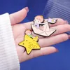 Broches de dessin animé ciel étoilé en émail, mignon étoile lune bijoux géométrique drôle créativité épinglette Badge pour sac à dos vêtements