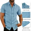 Мужские поло, летние повседневные рубашки для мужчин, льняная хлопковая рубашка с коротким рукавом Masculina Camisa, облегающая мужская блузка Homme, сорочка большого размера