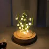 Luzes da noite lírio do vale flores luz diy cúpula iluminada para festa de natal casamento quarto decoração presente