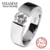 Senden Sie ein Silberzertifikat. YHAMNI Ring aus 100 % echtem, reinem 925er-Silber, 6 mm, SONA CZ-Diamant, Verlobungsring, Ehering, Schmuck für Männer, DR10257h