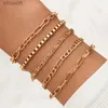 Diezi Vintage Multilayer Gold Color Bracelets for Women Simple Fashion Crystal Rhinestone Bracelet مجموعات المجوهرات YQ240226