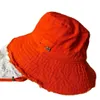 Klassisk hatt Casquette Bob Wide Brim Hats Designer Bucket Hat For Women Frayed Cap Red Orange Black Green White Color