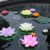 Dekorativa blommor konstgjorda lotus dekorer pool vatten yta falsk trädgårdsgård dekor blommor blommor