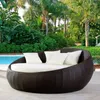 Meubles de camping transat en rotin chaise longue ronde chaise de plage étanche lit de repos de jardin en plein air