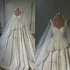 Vestidos de novia de lujo con cuentas de perlas, vestidos de baile nupciales con lentejuelas y tirantes finos, Vestido de novia sin mangas hecho a medida