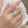 Модели колец кластера Позолоченное серебро 925 пробы 18 карат дробленая огранка 6 8 мм Высокоуглеродистый драгоценный камень с бриллиантом Ювелирное кольцо для женщин