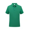 Polos męski 2024 Summer Lapel Polo Cotton Business Casual Short-Sleeved T-shirt Group Group, można dostosować Lolo