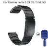 Kette 26 22 mm Schnellverschluss Easy Fit Edelstahl-Uhrenarmband für Garmin Fenix 6X 6 5X 5 5Plus 3HR S60 D2 Smartwatch