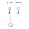 Oorbellen Nieuwe Romantische Liefde Oorbellen Walvis 925 Sterling Zilveren Oorbellen voor Vrouwen Blauwe Steen Bohemian Oorbellen Beste Vriend Zoe Geschenken