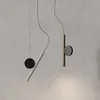 Lampy wisząca żyrandol sypialnia Black Creative Nordic Bar Long Line Mała