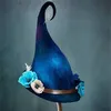 Halloween Party Felt Witch Hats Fashion Women Masquerade Cosplay Magic Wizard Hat Halloween Party Decoration Clothing Props 240226