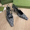 Sandali firmati Pelle di vitello Strass Lettera Ragazze g Slingback Décolleté Fibbia Punta squadrata Tacchi alti Garza Stiletto Slip on Dress Donna Sera Stiletto taglia 35-42