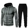 Fatos masculinos moda treino esportes fitness wear seção fina respirável calças com capuz trabalho diário jogger ginásio roupas masculino conjunto