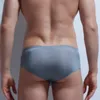 Sous-vêtements WJ Sous-vêtements pour hommes sans couture Soie de glace Ultra-mince Couleur unie Simple Transparent et respirant Slip