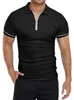 Herren Polos 2024 Sommer-Poloshirt, leichtes Revers, einfarbig, schmal geschnittenes Kurzarm-Poloshirt