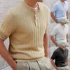 Polos masculinos de malha de malha sólida camisa pólo de verão