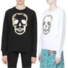 zadig voltaire Designer zv pullover women black classic skulls burst cracks and hot golden printed cotton round collar sweater