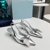 Slingback spiczasty palca 5,5 cm buty do sukienki na pięcie Sandały skórzane skórzane skórzane buty skórzane damskie buty wieczorowe dla kobiet luksusowe projektantów wysokie obcasy 35-42