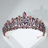 Halsband örhängen set vintage barock svart lila kristall brud gotisk strass tiaras bröllop fest smycken