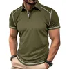 T-shirt à revers pour hommes Polo à manches courtes Polos de créateurs Chemises Homme Mode T-shirts à panneaux Couleur mature Blocage Coton Mélange Vêtements Été Respirant Tees