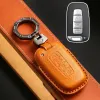 Luxe Smart Key Cover Fob Leather Case Auto Sleutelhanger Shell voor Hyundai Genesis Coupe Sonata Ix35 voor Kia Forte Sportage k2 K5