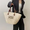 Lady Travel Big Basket Beach Bag Designer Wicker Woven Women Handväskor Casual Rattan stor kapacitet Totes Summer Beach Straw Bags HDMBAGS0501