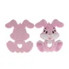 Necklaces QHBC 10PCS Rabbit Silicone Cute Bunny Baby Teether BPA Free Animal Teething Pendant Chewing Teething Jewelry Newborn Shower Toy