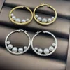 Diseñador miuimiui Miaos pendientes nuevos perlas diamantes de imitación atmósfera Simple pendientes de moda círculo perla pendientes de cristal Mujer