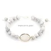 Bracelets de charme perlés de pierres précieuses naturelles les plus récentes pour femmes 8 mm pierre d'oeil de tigre bracelet réglable tressé à la main Fa Dhgarden Dhwex