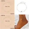 Hame Sterling Sterling Sier Homen Anklet Bilekler Kadınlar Kalp Cazibesi Dainty Katman Modeli Basit Zincir Seti Hediyeler Teen Girl Daml Teslimat Otsxo