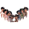 35 cm nacido Reborn African Doll Baby Simulación Vinilo suave Niños Juguetes realistas Navidad Cumpleaños Juguetes Muñecas para bebés 240223