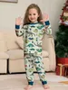 Familj matchande kläder familj jul pyjamas söt dinosauri mönster 2 bit set jul kostym sömnkläder fancy nyår familj look mor barn