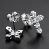 Charme Moissanite Croix Boucles d'oreilles Tendance Nouveau 2,3 mm Design Croix Stud Religion Boucle d'oreille pour femmes Hommes 925 Sterling Silver Fine Jewelry 2022