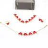 Necklace Earrings Set 4 Pcs Double Sided Butterfly Bracelet Earring Ring For Women Fashion Clover Earings Z042