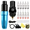 Guns Complete Tattoo Machine Kits Met Eater 10st Cartridge Naald Pen Set Voor Beginner Tattoo Voeding Tattoo Set Goedkoop