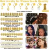 Anéis 257 peças de anéis de cabelo cor dourada conjuntos de pérolas e cordão de ouro dreadlocks contas para acessórios de cabelo e joias de cabelo