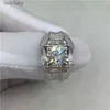 Solitaire Ring Hot Sale Luxury Micro-Crystal Zircon Ring For Men European and American Style Engagement Wedding Party Rings Jewelry Size 7-12 240226