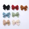 2 Stücke Wolle Stricken Haarnadeln Für Baby Haar Clips Bögen Mädchen Barette Kind Winter Pins Mädchen Set Kinder Zubehör Retro haarspange 240220