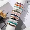 Beaded 12pcs Women Crystal Bracelet Irregular Natural Stone Bracelet Bead Chip Jewelry Amethyst Rose Quartz Wristband Bangles Wholesale YQ240226