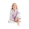 Girls Boys Satin PajamaS Set Silk Pjs Long Sleeve Kids 2 Piece Sleepwear Button-Down Nightwear Loungewear