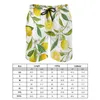 Custom men's beach pants with pocket fastness Breathable comfortable non-pilling drawstring lined with mesh loose casual peach fleece 170g lemon print