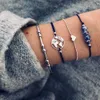 Bijoux 4 pièces hip hop Bracelet cubain punk métal torsadé chaîne bracelet bijoux