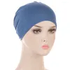 Ethnic Clothing Pure Color Women Prayer Hats Muslim Turban Pullover Cap Bonnet Undercap Cancer Hijabs Headscarf Lady Beanies Postpartum Hat