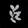 Halsketten 50pc 16 * 24mm Silber Farbe Kristall Blatt Zweig Charm Anhänger für DIY handgemachte Hochzeit Kopf Stücke Schmuck machen Zubehör