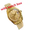 Sapphire automatic watch women plated gold aaa watches top V3 solid clasp president montre de luxe vintage stainless steel mens watch plated gold silver SB014 B4