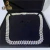 Personalizado hiphop colar masculino jóias 925 prata gelo fora vvs moissanite diamante pulseira 18k banhado a ouro cubana link chain